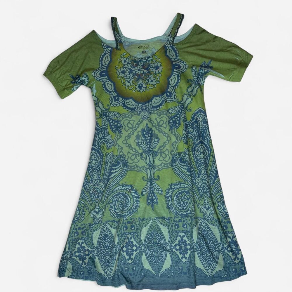 Roper Paisley Off the Shoulder Dress